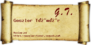 Geszler Tömör névjegykártya